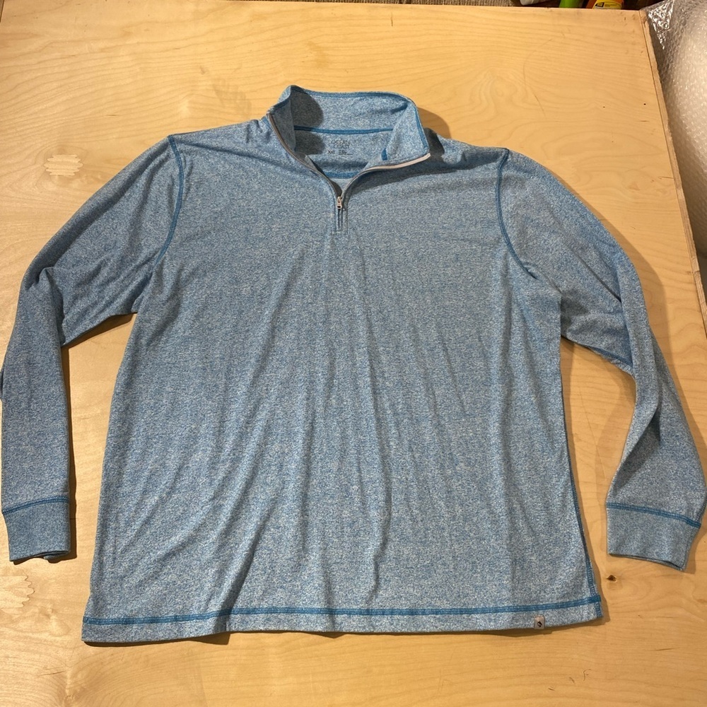 Ocean Coast Blue Quarter-Zip Pullover Tee XXL (EF)